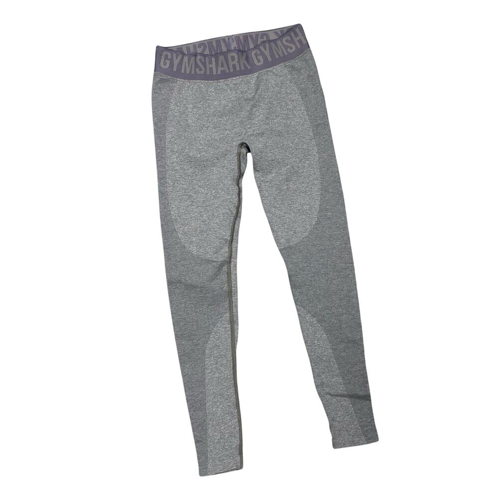 Gymshark Fitted Flattering Leggings Gray Lavender Small Yoga Work Out Exercise